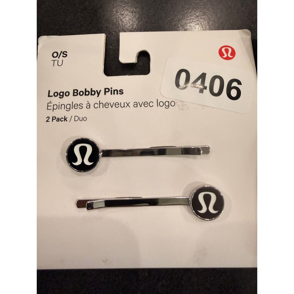 406 - NWOT LULULEMON Logo Bobby Pins *2 Pack in BLACK